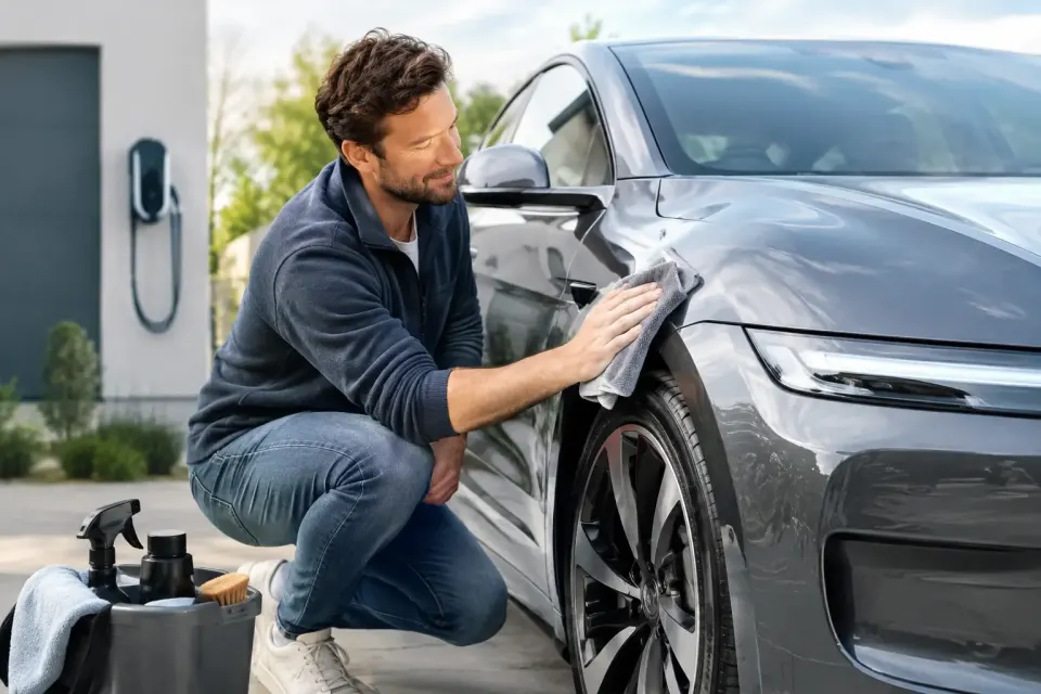 Elektroauto Pflege für dauerhaften Werterhalt – Symbolbild (KI-generiert)