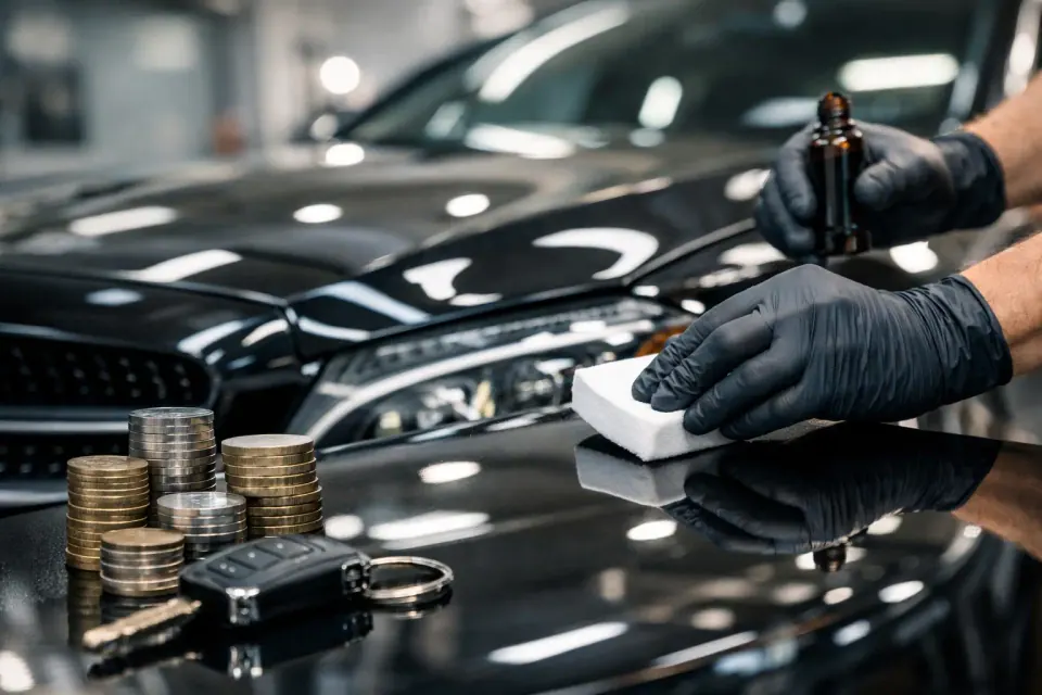 Keramikversiegelung Auto Kosten realistisch erklärt – Symbolbild (KI-generiert)
