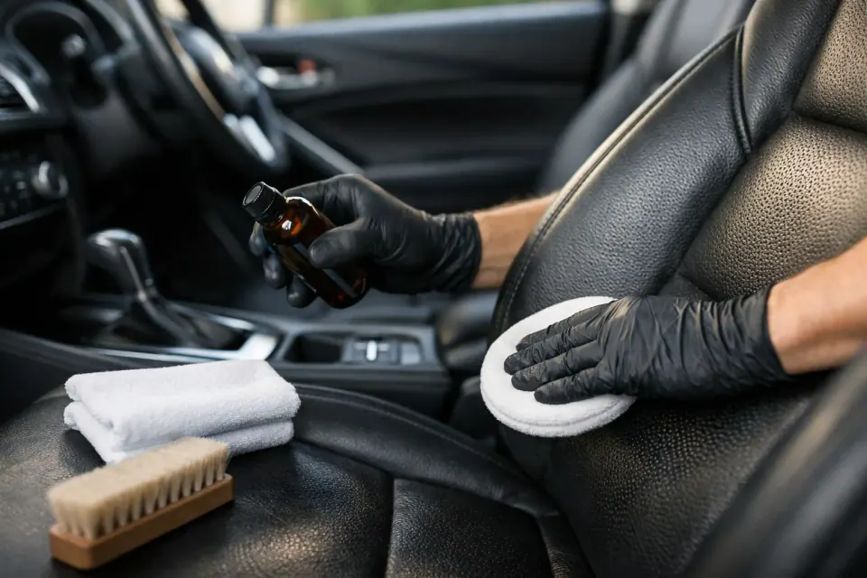 Lederpflege im Auto professionell gemacht – Symbolbild (KI-generiert)