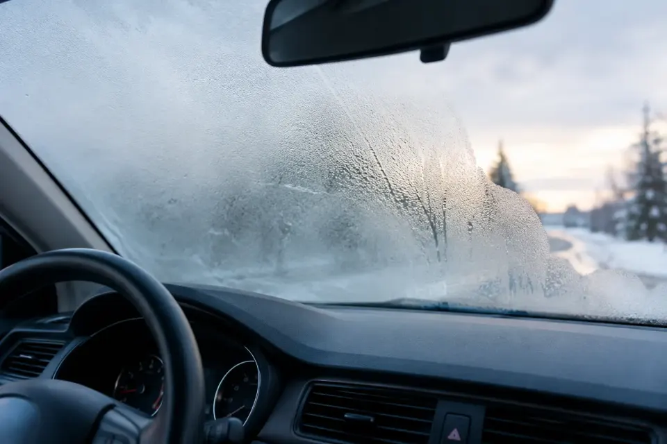 Warum beschlagen Autoscheiben innen im Winter? – Symbolbild (KI-generiert)