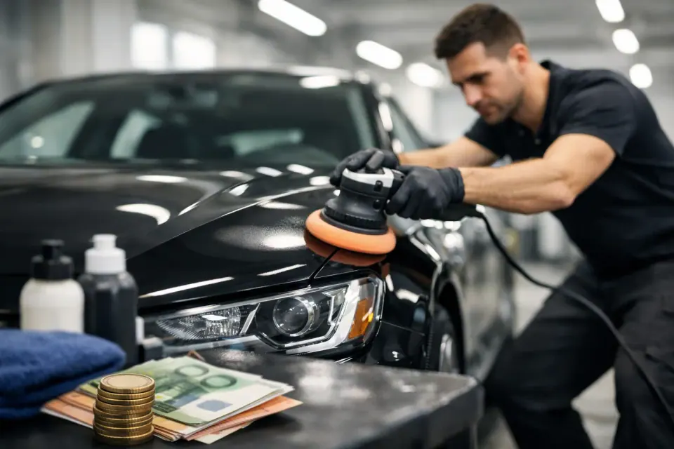 Was kostet eine professionelle Autoaufbereitung? – Symbolbild (KI-generiert)