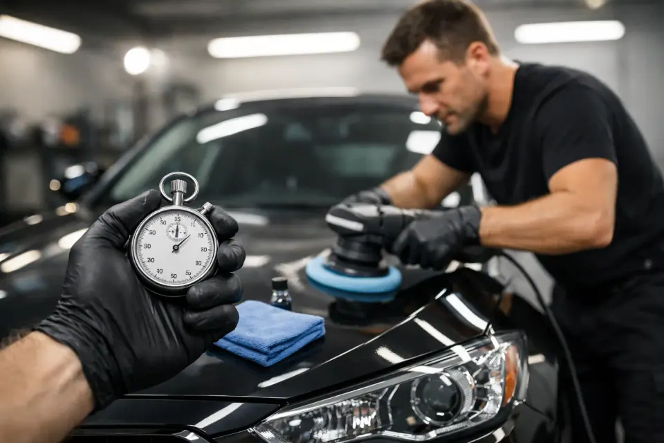 Wie lange dauert eine Autoaufbereitung wirklich? – Symbolbild (KI-generiert)